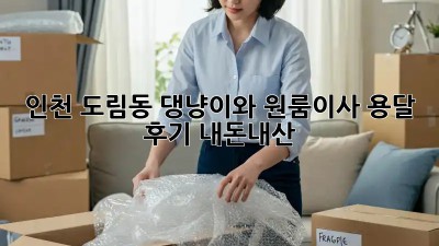🐶🐱 인천 도림동 댕냥이와 원룸이사 용달 후기! #내돈내산
