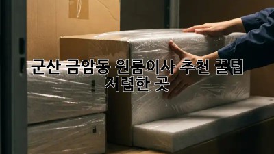 군산 금암동 원룸이사 추천 꿀팁🍯 & 저렴한 곳💰