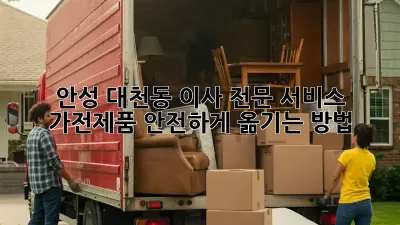 안성 대천동 이사 전문 서비스: 가전제품 안전하게 옮기는 방법