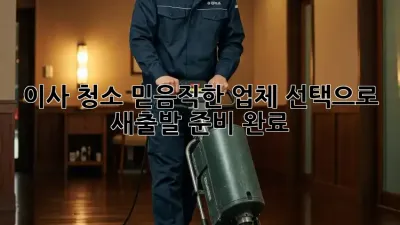 이사 청소: 믿음직한 업체 선택으로 새출발 준비 완료!