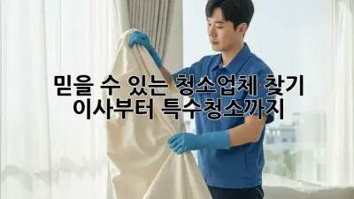 믿을 수 있는 청소업체 찾기: 이사부터 특수청소까지!