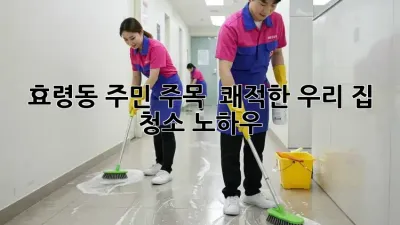 효령동 주민 주목! ✨ 쾌적한 우리 집 청소 노하우 🏡