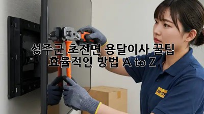 성주군 초전면 용달이사 꿀팁🍯: 효율적인 방법 A to Z