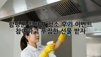함평군 월야면 청소 후기 이벤트 참여하고 푸짐한 선물 받자!