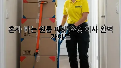 혼자 하는 원룸 이사, 소형 이사 완벽 가이드!