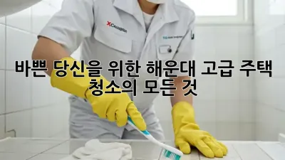 바쁜 당신을 위한 해운대 고급 주택 청소의 모든 것 ✨
