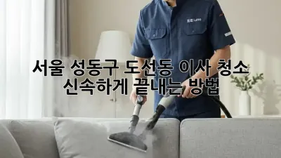서울 성동구 도선동 이사 청소, 신속하게 끝내는 방법!