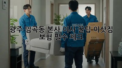 광주 임곡동 본사 이사 꿀팁🍯: 이삿짐 보험 필수 체크!