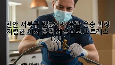 천안 서북구 원룸이사 용달 운송 과정: 저렴한 이사, 꼼꼼 계약으로 스트레스 OUT! ✨
