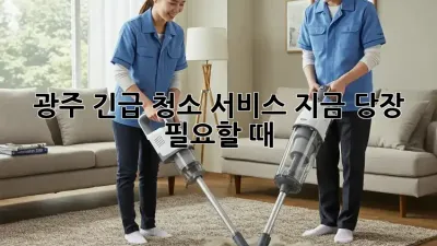 광주 긴급 청소 서비스, 지금 당장 필요할 때!