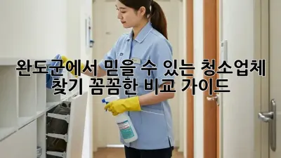 완도군에서 믿을 수 있는 청소업체 찾기: 꼼꼼한 비교 가이드