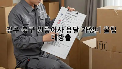 광주 북구 원룸이사 용달🚚 가성비 👍꿀팁 대방출!