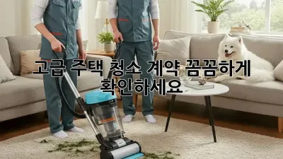 고급 주택 청소 계약, 꼼꼼하게 확인하세요!