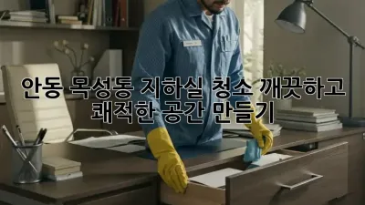 안동 목성동 지하실 청소: 깨끗하고 쾌적한 공간 만들기