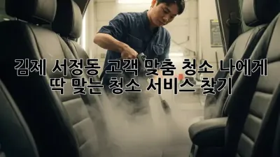 김제 서정동 고객 맞춤 청소: 나에게 딱 맞는 청소 서비스 찾기