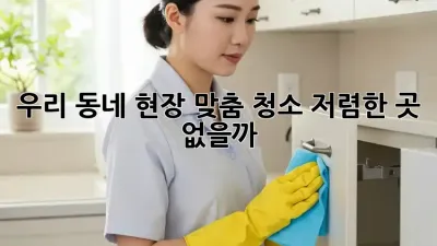 우리 동네 ✨현장 맞춤 청소✨ 저렴한 곳 없을까? 🤔