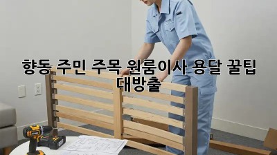 향동 주민 주목! 원룸이사 용달 꿀팁🍯 대방출!