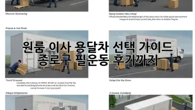 원룸 이사? 용달차 선택 가이드! 종로구 필운동 후기까지!