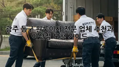 광주 동구 원룸이사, 전문 업체 추천과 이삿짐 보험 가이드