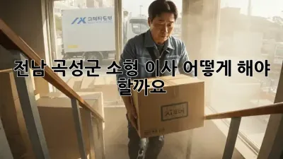 전남 곡성군 소형 이사, 어떻게 해야 할까요?