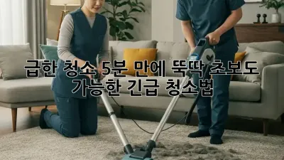 급한 청소? 5분 만에 뚝딱! 초보도 가능한 긴급 청소법 ✨