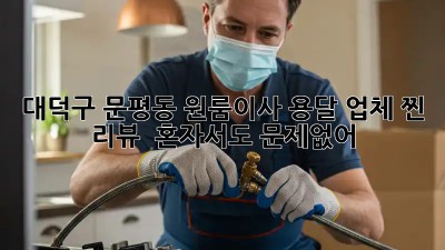 대덕구 문평동 원룸이사 용달 업체 찐 리뷰! ✨ 혼자서도 문제없어!