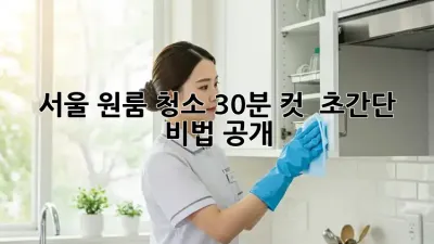 서울 원룸 청소 30분 컷 ✨ 초간단 비법 공개!