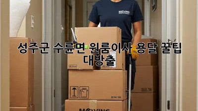 성주군 수륜면 원룸이사🚚 용달 꿀팁🍯 대방출!