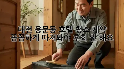 대전 용문동 호텔 청소 계약, 꼼꼼하게 따져봐야 후회 안 해요! 🏨✨
