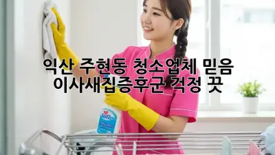 익산 주현동 청소업체 믿음 💯 이사/새집증후군 걱정 끗!