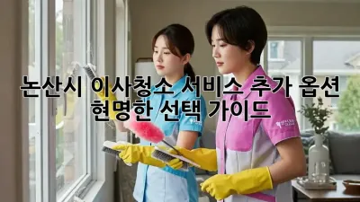 논산시 이사/청소 서비스 추가 옵션: 현명한 선택 가이드