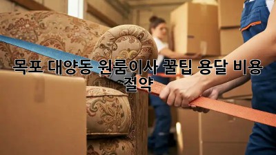 목포 대양동 원룸이사 꿀팁🍯 용달 비용 절약!