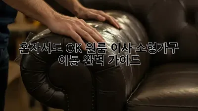 혼자서도 OK! 원룸 이사, 소형가구 이동 완벽 가이드