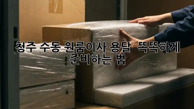 청주 수동 원룸이사 용달 🚚💨 똑똑하게 준비하는 법!