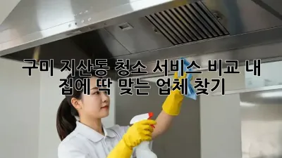 구미 지산동 청소 서비스 비교: 내 집에 딱 맞는 업체 찾기