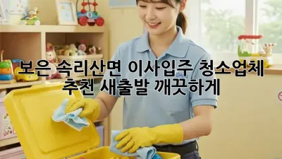 보은 속리산면 이사/입주 청소업체 추천: 새출발, 깨끗하게!