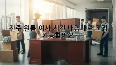 진주 원룸 이사 시간, 내맘대로 조정 가능할까요?