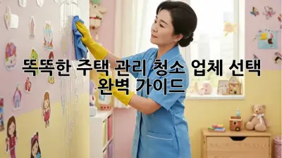 똑똑한 주택 관리 청소, 업체 선택 완벽 가이드