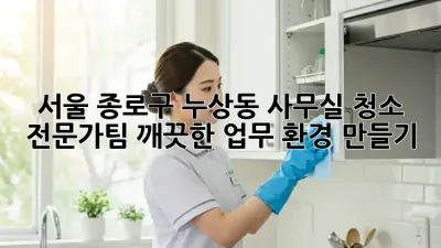 서울 종로구 누상동 사무실 청소 전문가팀: 깨끗한 업무 환경 만들기