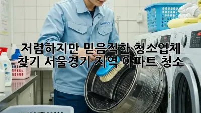 저렴하지만 믿음직한 청소업체 찾기: 서울/경기 지역 아파트 청소