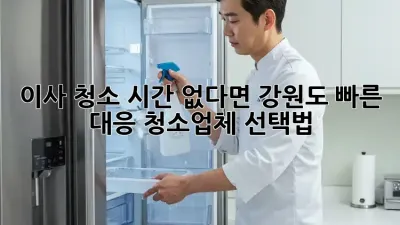 이사 청소, 시간 없다면? 강원도 빠른 대응 청소업체 선택법!