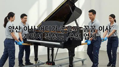 양산 이사, 어디가 좋을까? 🤔 꼼꼼 이사 계약서 작성법 & 추천 업체 ✨