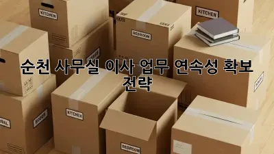 순천 사무실 이사, 업무 연속성 확보 전략