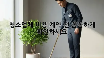 청소업체 비용, 계약 전 꼼꼼하게 확인하세요!