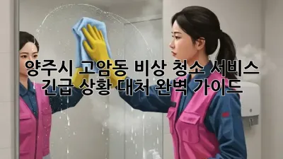 양주시 고암동 비상 청소 서비스: 긴급 상황 대처 완벽 가이드