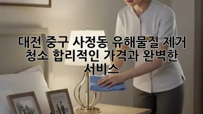 대전 중구 사정동 유해물질 제거 청소: 합리적인 가격과 완벽한 서비스