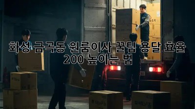 화성 금곡동 원룸이사 꿀팁🍯 용달 효율 200% 높이는 법