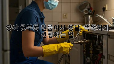 양산 중부동 원룸이사 용달 🚚💨 똑똑하게 신청하는 법!