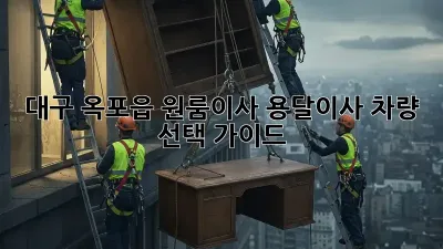 대구 옥포읍 원룸이사? 용달이사 차량 선택 가이드