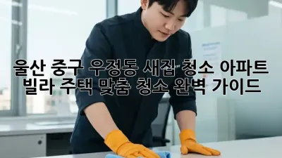 울산 중구 우정동 새집 청소✨: 아파트, 빌라, 주택 맞춤 청소 완벽 가이드!
